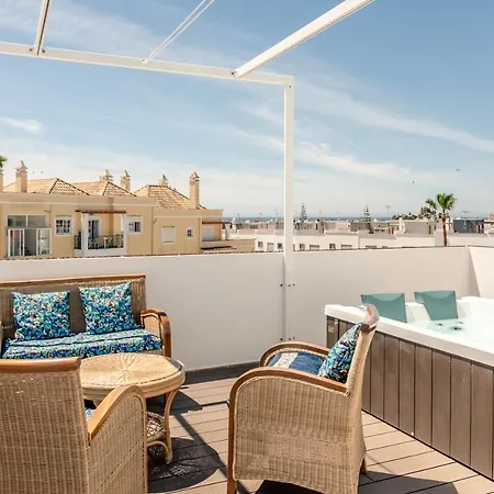Seascape Private Pool & Rooftop Jacuzzi With Sea View Near Manta Rota Villa Vila Nova De Cacela